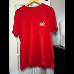 Vineyard Vines Whale Flag Red T Shirt - size medium